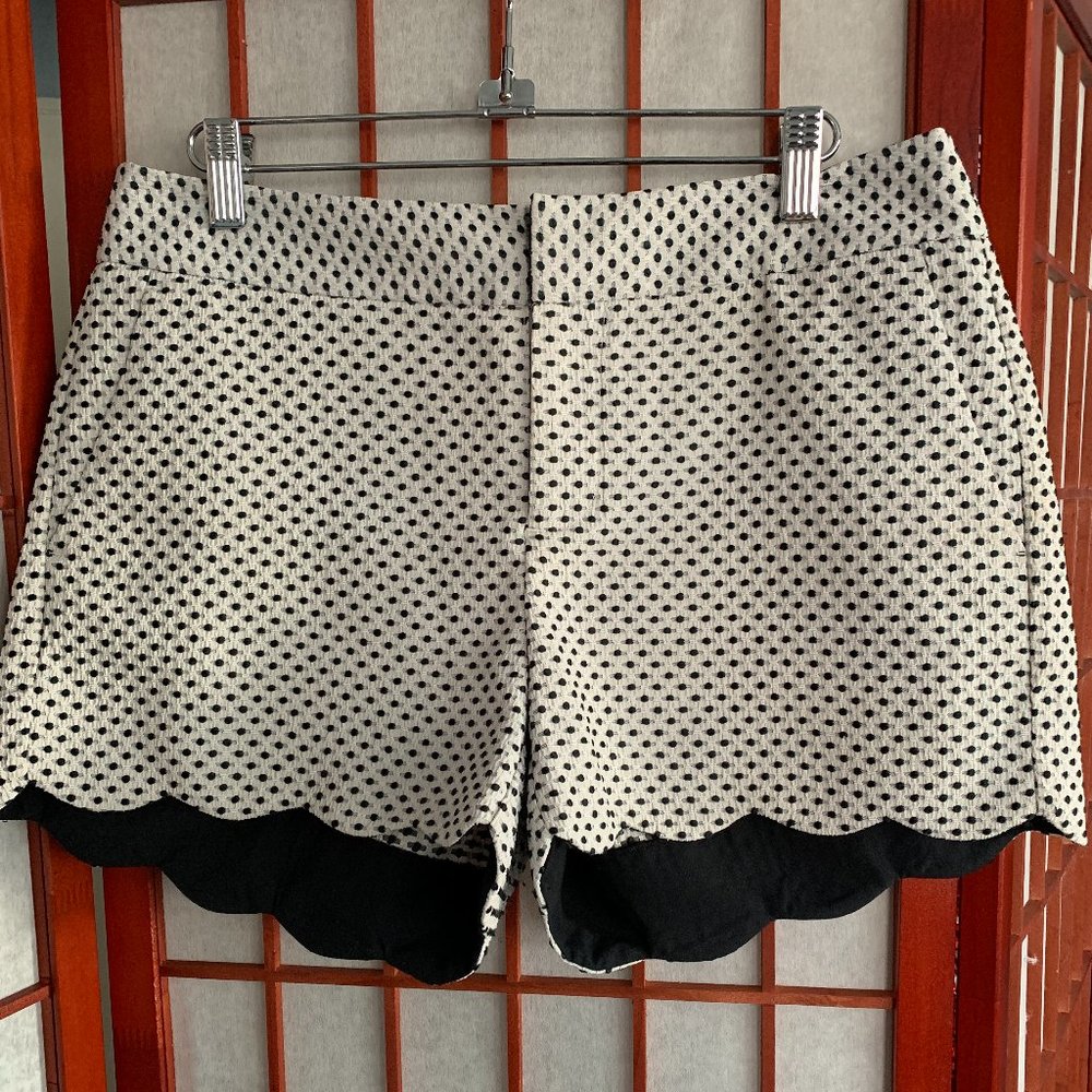 White and black polka dot shorts